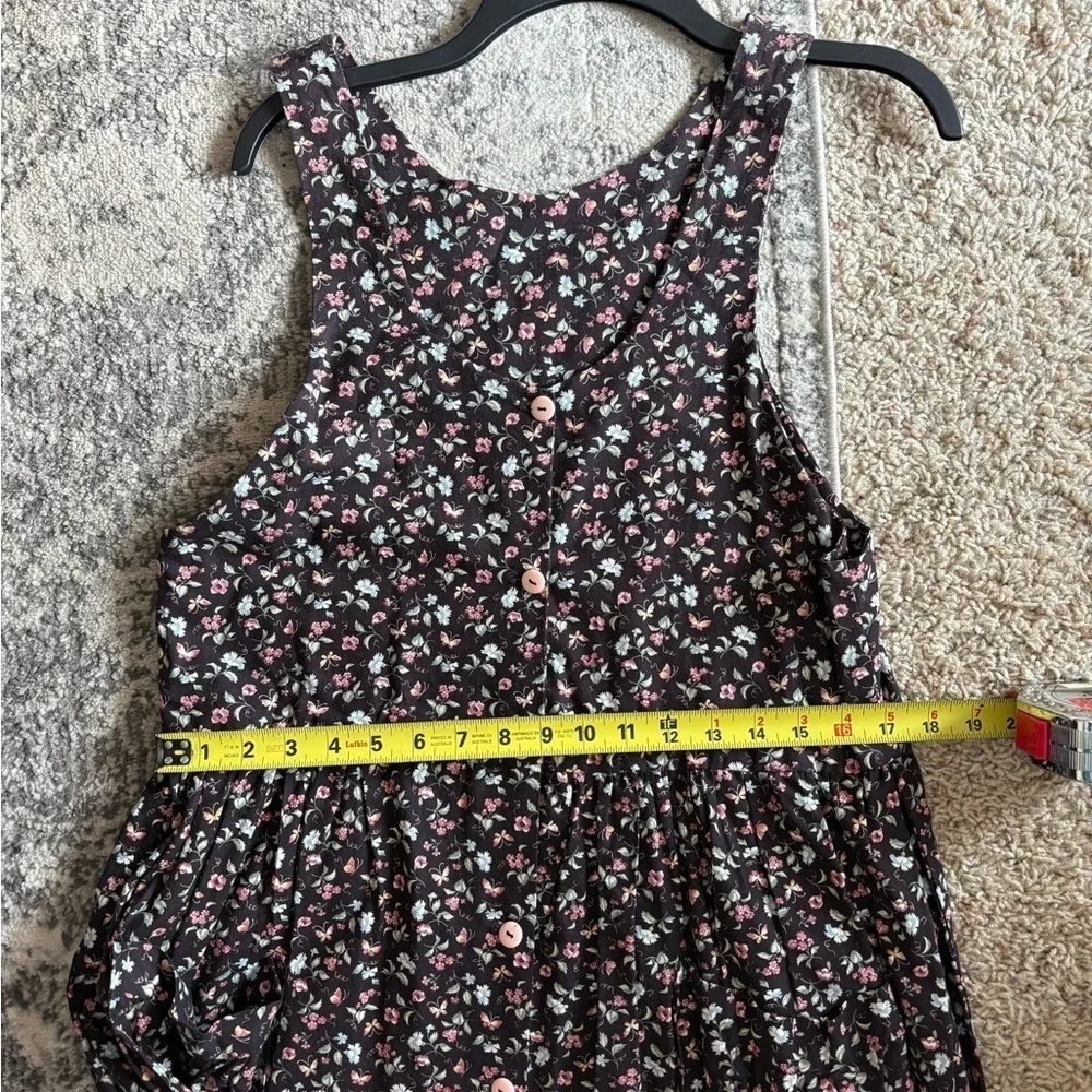 Handmade Casual Button Down Dress Butterflies Floral